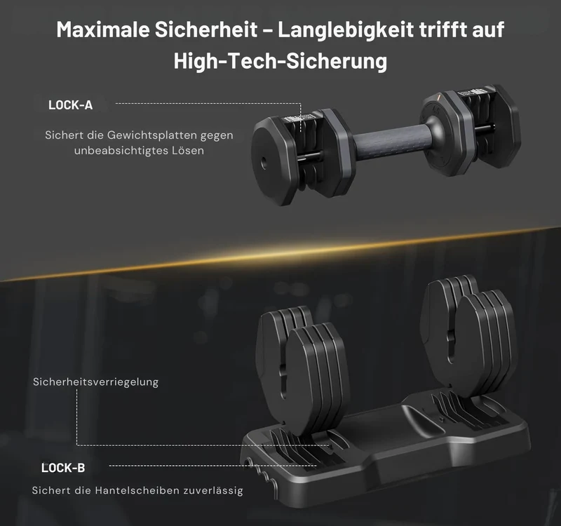 Körperdoc - Verstellbare Hanteln, 2-11KG mit 5 Gewichtsstufen, 2er-Set Premium