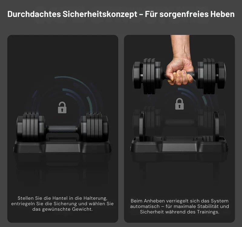 Körperdoc - Verstellbare Hanteln, 2-11KG mit 5 Gewichtsstufen, 2er-Set Premium