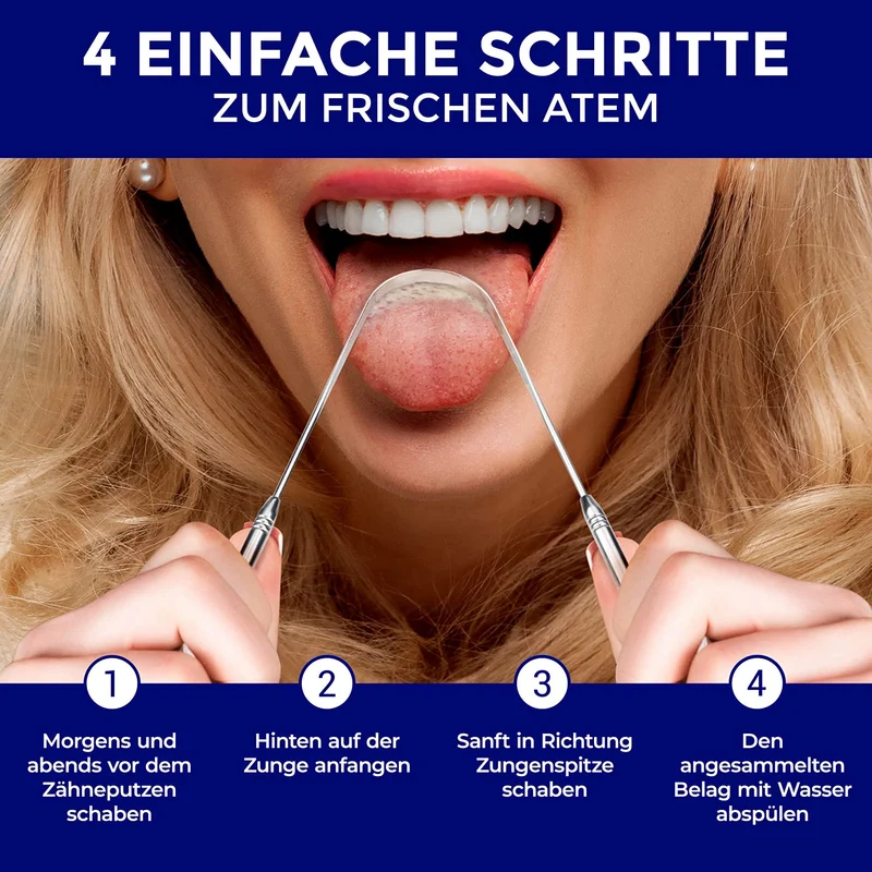 Zungenschaber Edelstahl | Dreier-Pack | Zungenreiniger | Für einen frischen Atem und eine bessere Mundgesundheit | Zungenreiniger Edelstahl | Zungenreiniger für Kinder und Erwachsene | ORAVIX