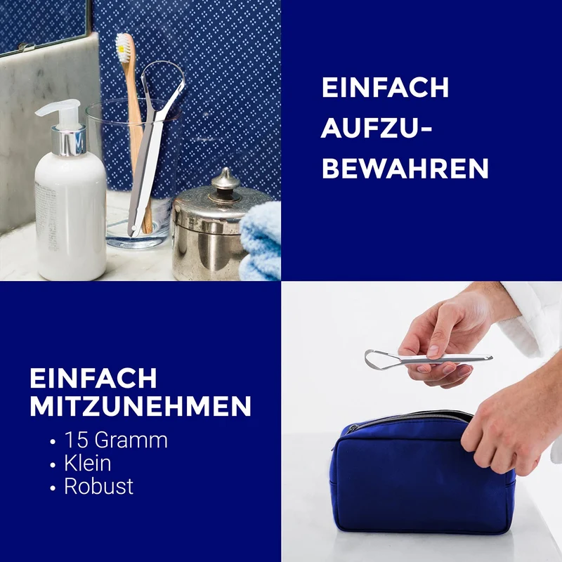 Zungenschaber Edelstahl | Dreier-Pack | Zungenreiniger | Für einen frischen Atem und eine bessere Mundgesundheit | Zungenreiniger Edelstahl | Zungenreiniger für Kinder und Erwachsene | ORAVIX