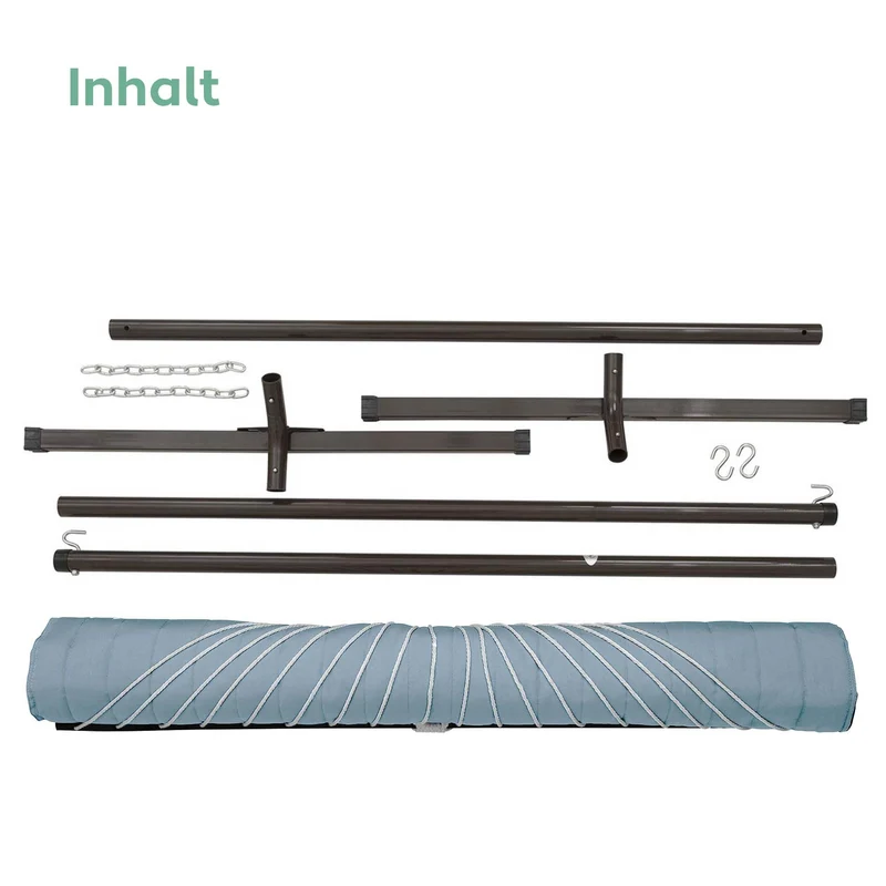 Hängematte mit Gestell und Tisch - Hängematte Outdoor für den Garten, Pool & Balkon - Großzügige Hängematten 2 Personen - Doppelhängematte mit Ständer und Beistelltisch - 200 kg Belastbarkeit