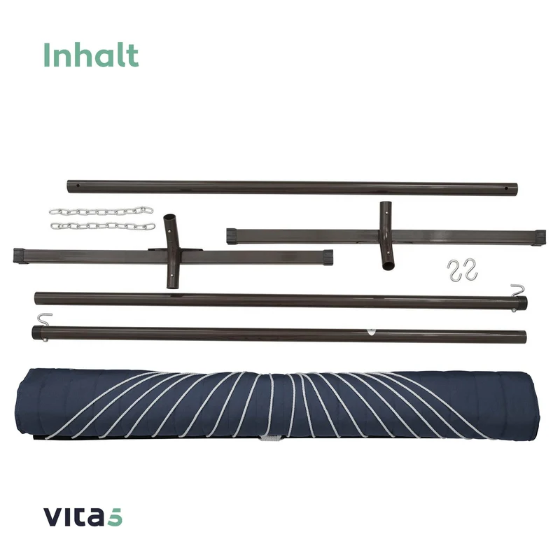 Hängematte mit Gestell und Tisch - Hängematte Outdoor für den Garten, Pool & Balkon - Großzügige Hängematten 2 Personen - Doppelhängematte mit Ständer und Beistelltisch - 200 kg Belastbarkeit