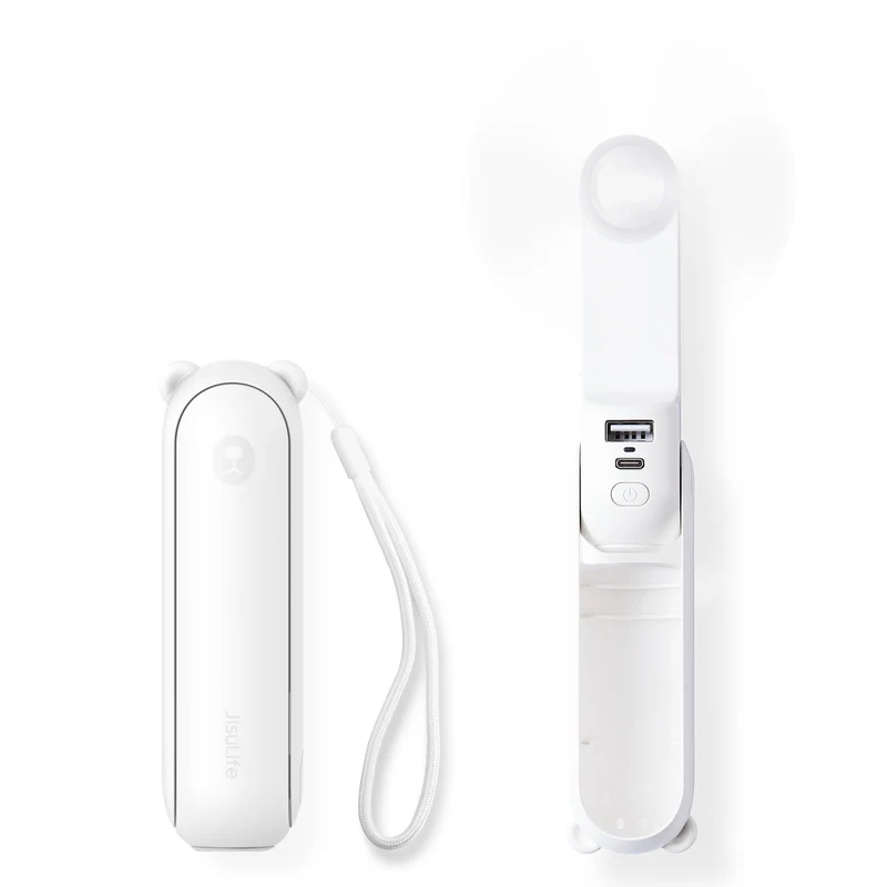 Mini Handventilator, 3-in-1 Handventilator, wiederaufladbarer USB /12–19 Betriebsstunden - mit Powerbank, Taschenlampe, tragbarer Ventilator für Reisen/Sommer, Geschenke für Frauen-Rosa