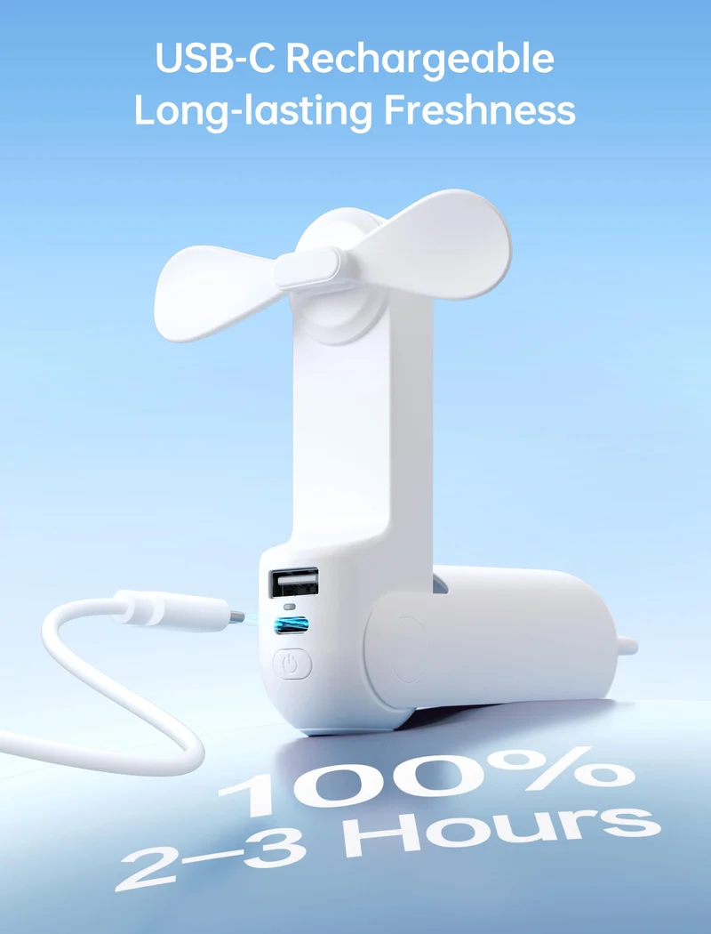 Mini Handventilator, 3-in-1 Handventilator, wiederaufladbarer USB /12–19 Betriebsstunden - mit Powerbank, Taschenlampe, tragbarer Ventilator für Reisen/Sommer, Geschenke für Frauen-Rosa