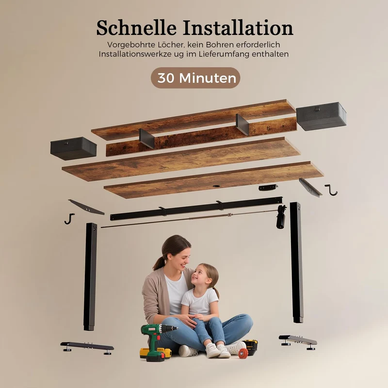 Höhenverstellbarer Schreibtisch mit Doppelschubladen, Elektrisch Höhenverstellbarer Schreibtisch, Sitz-Steh-Computertisch, Ergonomischer Stehschreibtisch