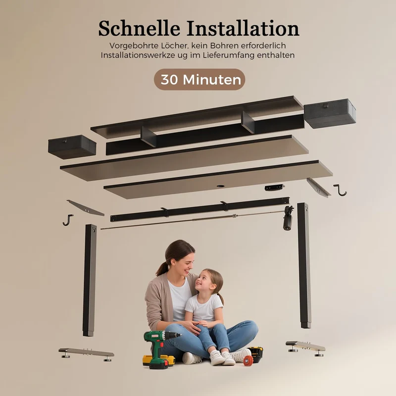 Höhenverstellbarer Schreibtisch mit Doppelschubladen, Elektrisch Höhenverstellbarer Schreibtisch, Sitz-Steh-Computertisch, Ergonomischer Stehschreibtisch
