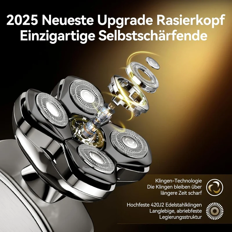 Glatzen Rasierer Herren, Kensen 5 In 1 Kopfrasierer Wasserdicht Head Shaver Men Magnetische Rasierer Glatze Herren Wiederaufladbar Glazenrasierer Typ-C Nass- Und Trocken