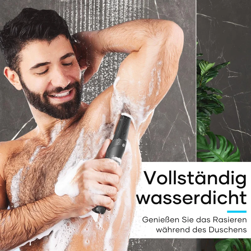 Kensen V-förmig Herren Intimrasierer Wasserdicht Körperrasierer Typ-C Nass Trocken Bodygroom für Beine Brust Achselhöhle Leiste Mit Aufsteckkämme