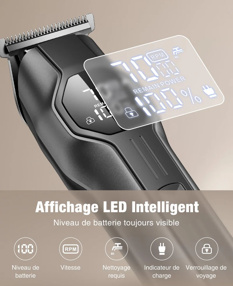 kensen Barttrimmer für Herren, All-in-One, Multistil-Trimmer, 12 in 1, 210 Minuten Akkulaufzeit, Körperhaartrimmer, Nase, Bart, wasserdicht, IPX7, USB-C, LED-Display, für Kopf bis Fuß, 6000/7000 U/min
