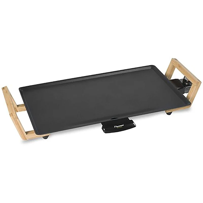 Teppanyaki Grillplatte in Asien Design, mit Bambusgriffen