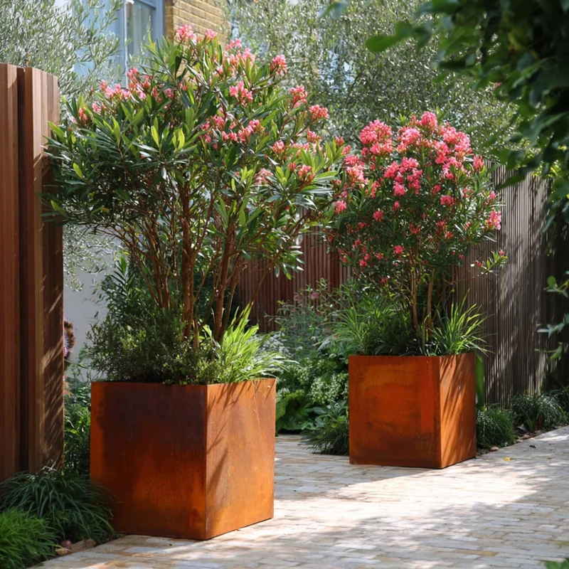Cortenstahl Pflanzkübel - Blumenkübel quadratisch – wetterfest & langlebig – Garten Terrasse Balkon – Edelrost Pflanzgefäss