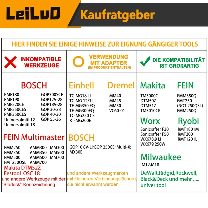 155-teiliges Oszillierendes Multitool Zubehörset Schneiden Schleifen Verfugen Universelle Oszillierende Sägeaufsätze mit Aufbewahrungstasche Kompatibel mit DeWalt Dremel Makita und Mehr