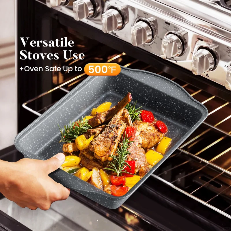30-teiliges Non-Stick Induktionskochgeschirr und Kochgeschirr Set, Granitbeschichtung