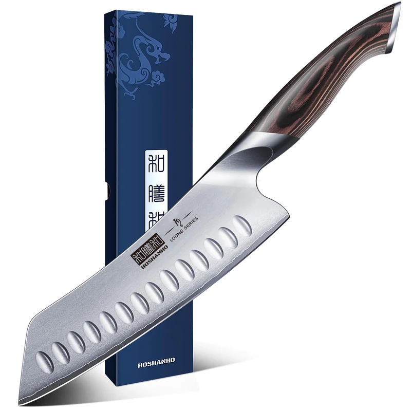 Professionelles Fisch-, Knochenmesser- und Füllküchenmesser mit ultrascharfe ergonomischem Pakkaholzgriff, 18 cm