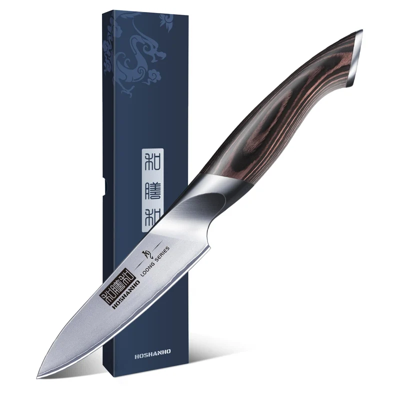 Professionelles Fisch-, Knochenmesser- und Füllküchenmesser mit ultrascharfe ergonomischem Pakkaholzgriff, 18 cm