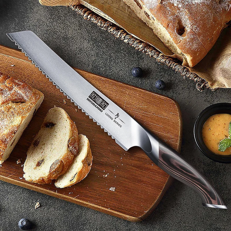 Professionelles Fisch-, Knochenmesser- und Füllküchenmesser mit ultrascharfe ergonomischem Pakkaholzgriff, 18 cm