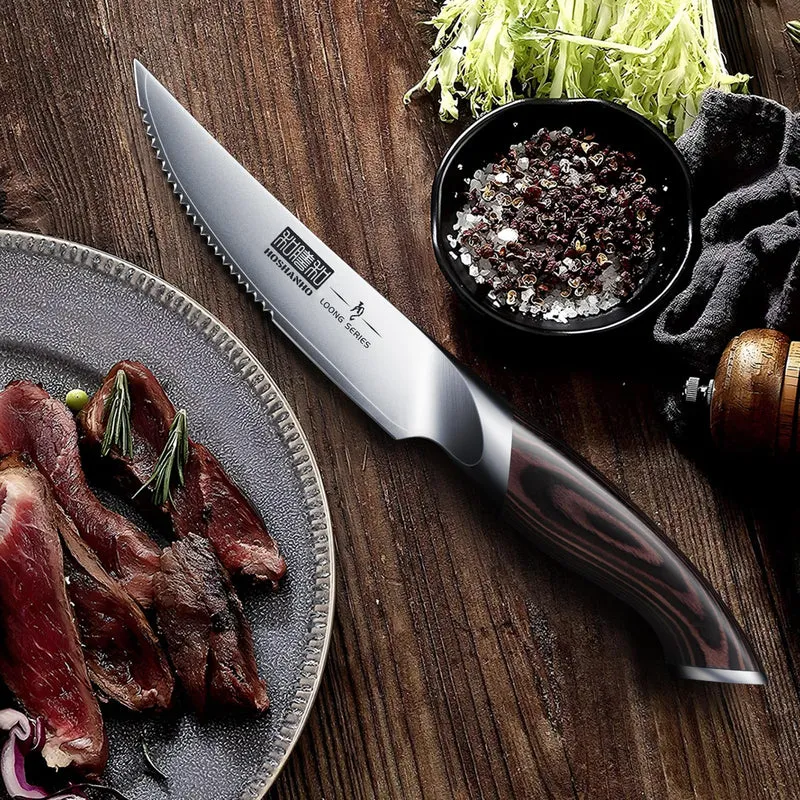 Professionelles Fisch-, Knochenmesser- und Füllküchenmesser mit ultrascharfe ergonomischem Pakkaholzgriff, 18 cm
