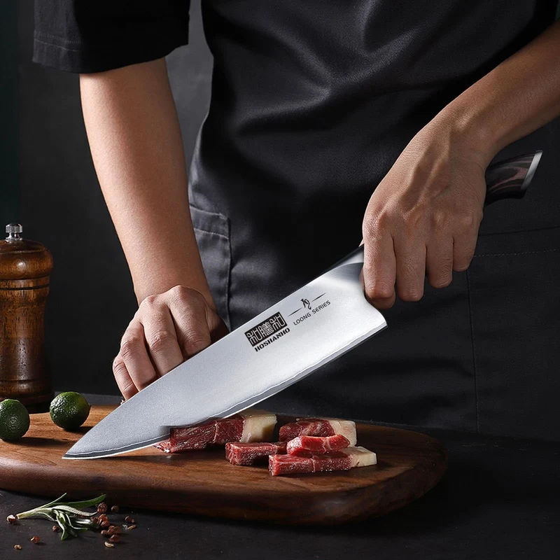Professionelles Fisch-, Knochenmesser- und Füllküchenmesser mit ultrascharfe ergonomischem Pakkaholzgriff, 18 cm