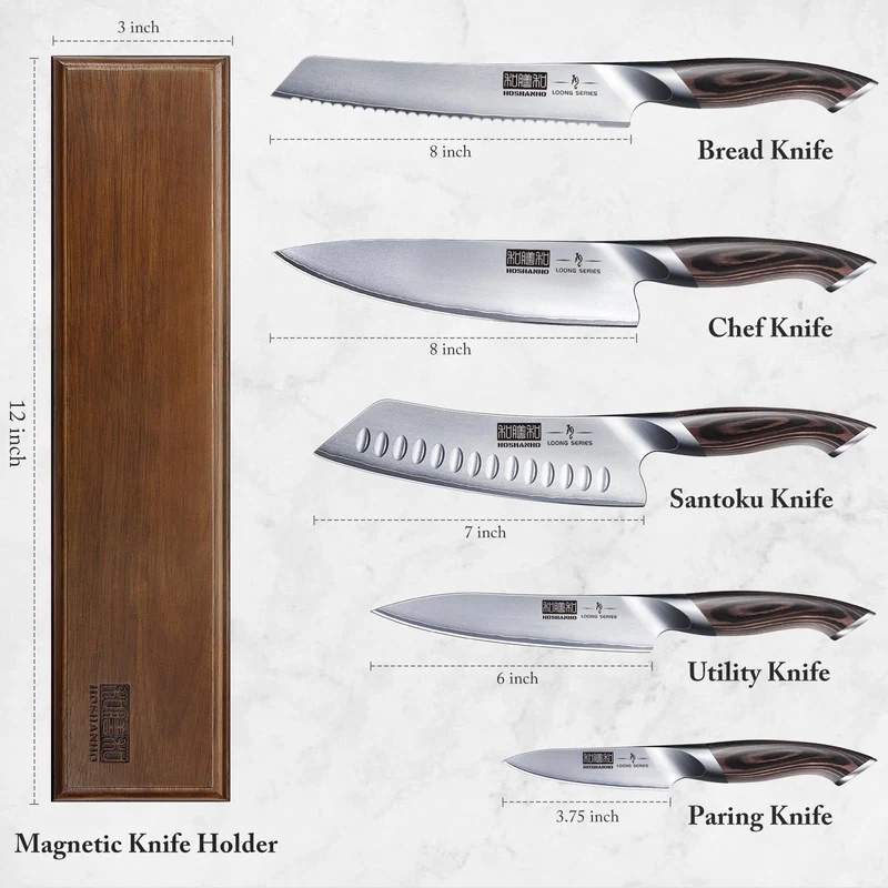 Professionelles Fisch-, Knochenmesser- und Füllküchenmesser mit ultrascharfe ergonomischem Pakkaholzgriff, 18 cm