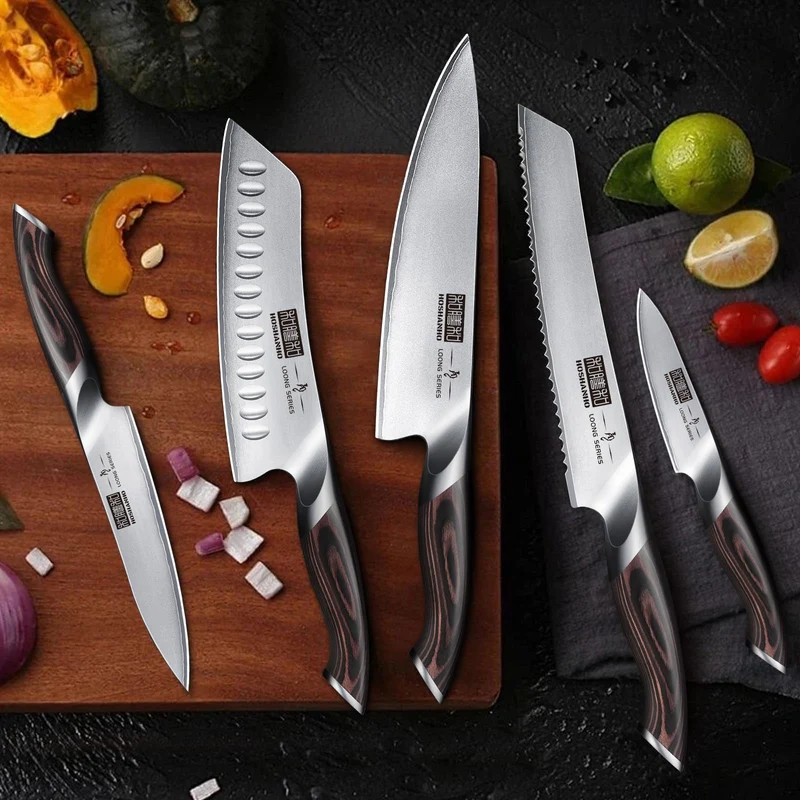 Professionelles Fisch-, Knochenmesser- und Füllküchenmesser mit ultrascharfe ergonomischem Pakkaholzgriff, 18 cm