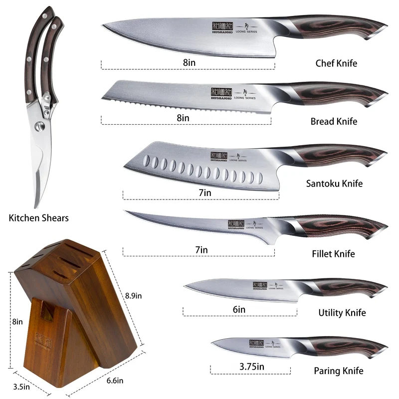 Professionelles Fisch-, Knochenmesser- und Füllküchenmesser mit ultrascharfe ergonomischem Pakkaholzgriff, 18 cm