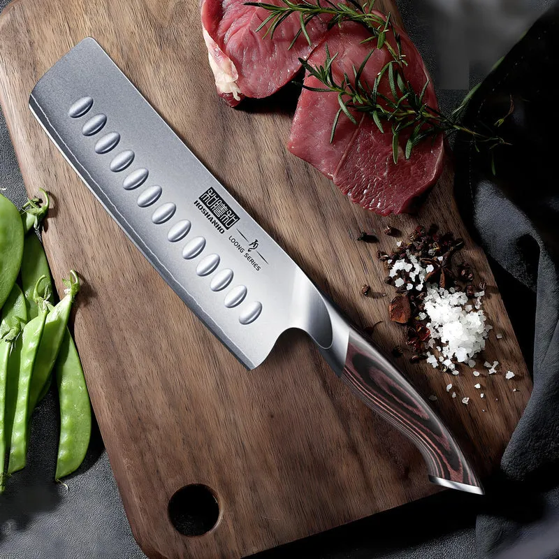Professionelles Fisch-, Knochenmesser- und Füllküchenmesser mit ultrascharfe ergonomischem Pakkaholzgriff, 18 cm