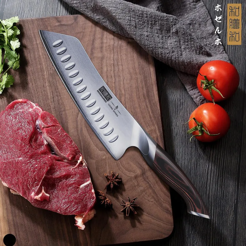 Professionelles Fisch-, Knochenmesser- und Füllküchenmesser mit ultrascharfe ergonomischem Pakkaholzgriff, 18 cm
