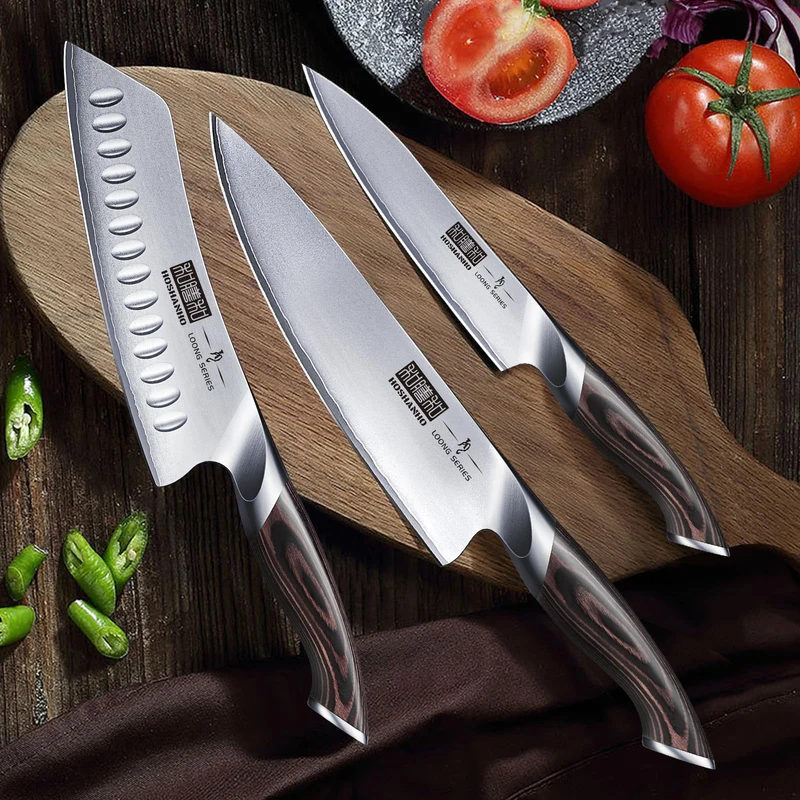 Professionelles Fisch-, Knochenmesser- und Füllküchenmesser mit ultrascharfe ergonomischem Pakkaholzgriff, 18 cm