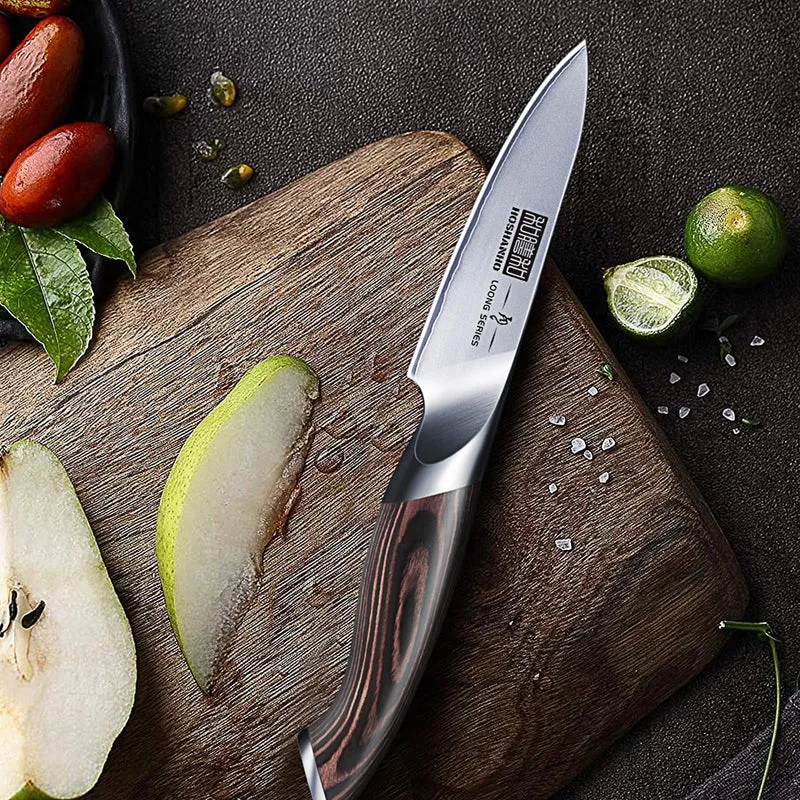Professionelles Fisch-, Knochenmesser- und Füllküchenmesser mit ultrascharfe ergonomischem Pakkaholzgriff, 18 cm