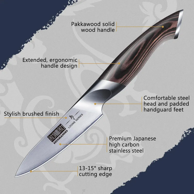 Professionelles Fisch-, Knochenmesser- und Füllküchenmesser mit ultrascharfe ergonomischem Pakkaholzgriff, 18 cm