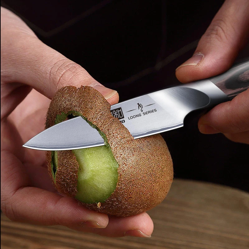 Professionelles Fisch-, Knochenmesser- und Füllküchenmesser mit ultrascharfe ergonomischem Pakkaholzgriff, 18 cm
