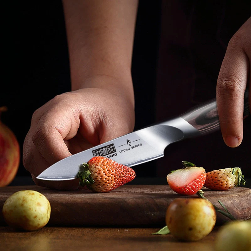 Professionelles Fisch-, Knochenmesser- und Füllküchenmesser mit ultrascharfe ergonomischem Pakkaholzgriff, 18 cm
