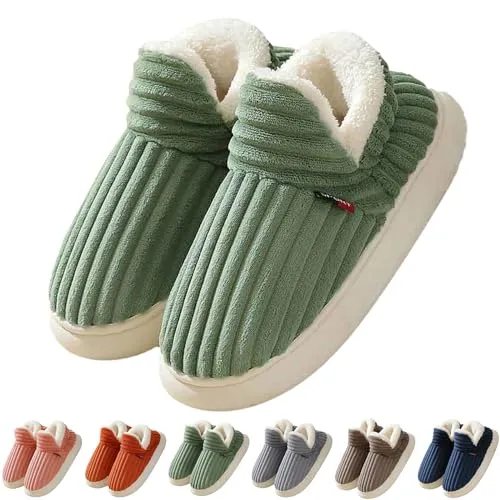 Flauschige Hausschuhe Damen Winter Warme Damen Hausschuhe Geschlossen, Unisex rutschfest Dicke Sohle