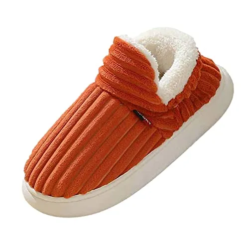 Flauschige Hausschuhe Damen Winter Warme Damen Hausschuhe Geschlossen, Unisex rutschfest Dicke Sohle