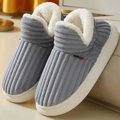 Flauschige Hausschuhe Damen Winter Warme Damen Hausschuhe Geschlossen, Unisex rutschfest Dicke Sohle