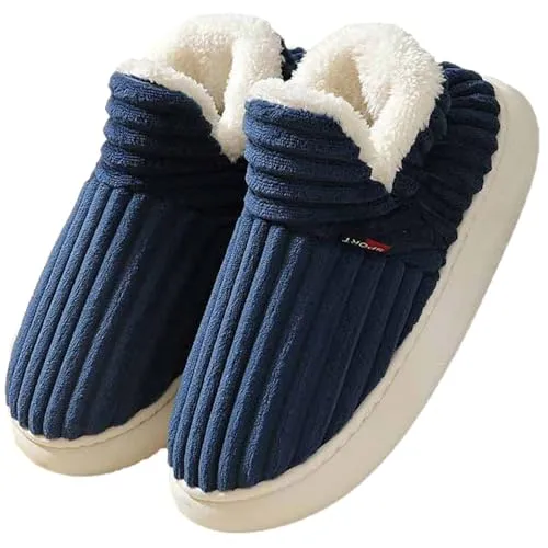 Flauschige Hausschuhe Damen Winter Warme Damen Hausschuhe Geschlossen, Unisex rutschfest Dicke Sohle