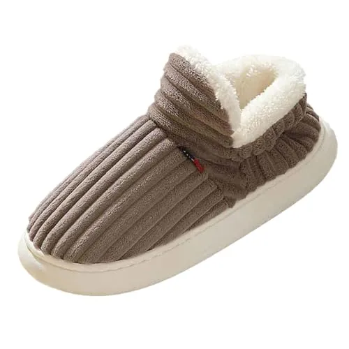 Flauschige Hausschuhe Damen Winter Warme Damen Hausschuhe Geschlossen, Unisex rutschfest Dicke Sohle