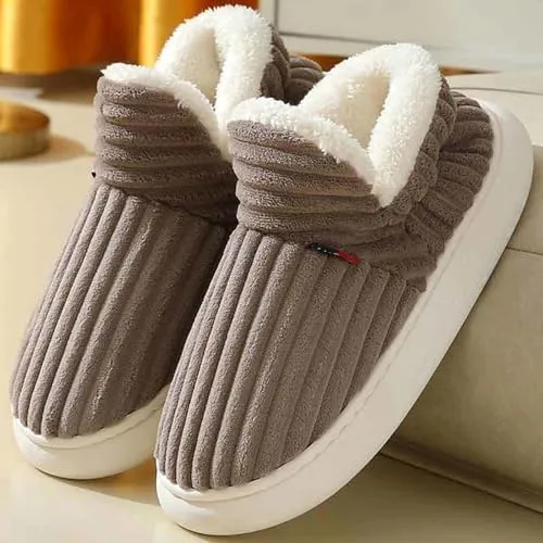 Flauschige Hausschuhe Damen Winter Warme Damen Hausschuhe Geschlossen, Unisex rutschfest Dicke Sohle