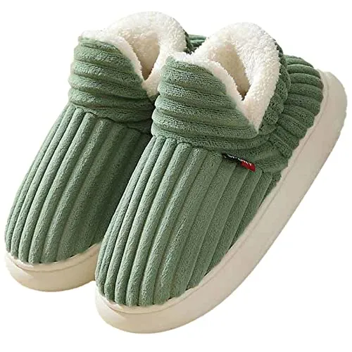 Flauschige Hausschuhe Damen Winter Warme Damen Hausschuhe Geschlossen, Unisex rutschfest Dicke Sohle