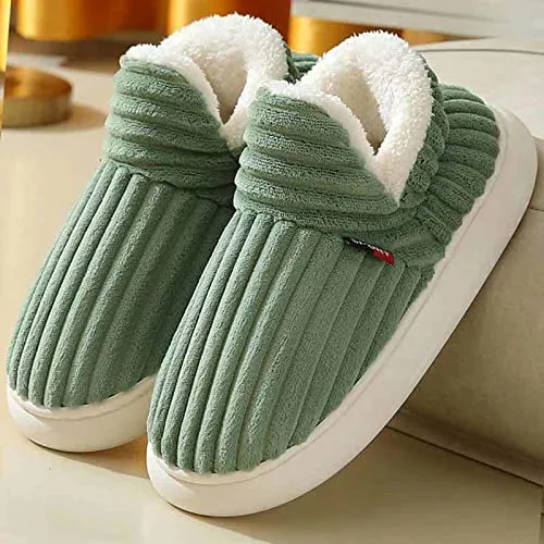 Flauschige Hausschuhe Damen Winter Warme Damen Hausschuhe Geschlossen, Unisex rutschfest Dicke Sohle