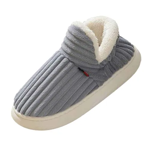Flauschige Hausschuhe Damen Winter Warme Damen Hausschuhe Geschlossen, Unisex rutschfest Dicke Sohle