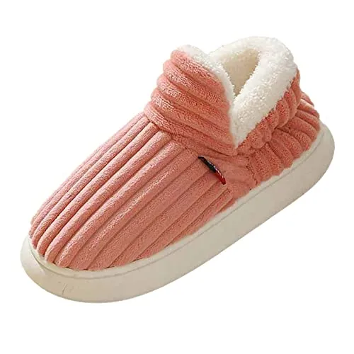 Flauschige Hausschuhe Damen Winter Warme Damen Hausschuhe Geschlossen, Unisex rutschfest Dicke Sohle