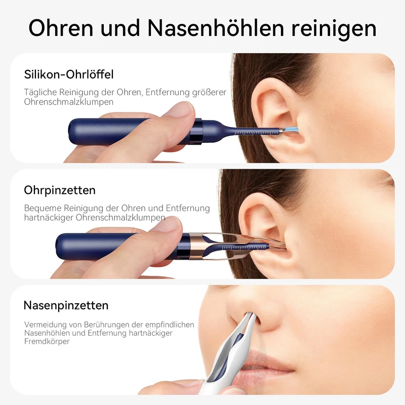 Ohrenschmalz-Entfernungs-Otoskop, WiFi Ohrreiniger, 1080P Ultra Thin HD Wireless wasserdichter Ohrspiegel mit 3,5 mm Objektiv und 6 LEDs für iPhone, iPad und Android Smartphones