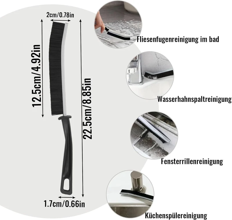 11-teiliges Spaltreinigungsbürsten-Set mit Steifen Borsten Spaltreinigungsbürste und Fugenbürste Eckenreinigungsbürste Setfür Badezimmern Küchenspülen