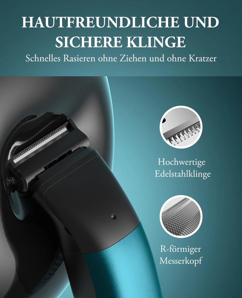 Intimrasierer Mann, kensen 2 in 1 Rasierer Herren Intimbereich Wasserdicht Körperrasierer Herren Typ-C Bodygroom Herren Nass Trocken Intim Rasierer Männer Beine Brust Achselhöhle Leiste Aufsteckkämme