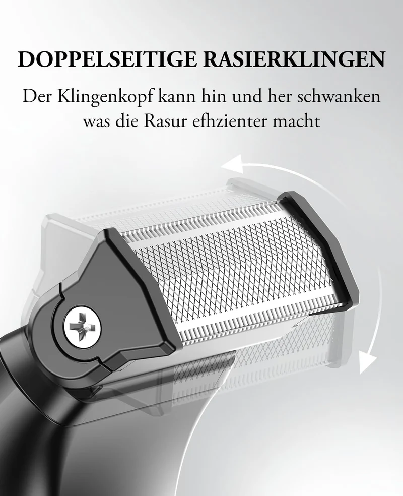 Intimrasierer Mann, kensen 2 in 1 Rasierer Herren Intimbereich Wasserdicht Körperrasierer Herren Typ-C Bodygroom Herren Nass Trocken Intim Rasierer Männer Beine Brust Achselhöhle Leiste Aufsteckkämme