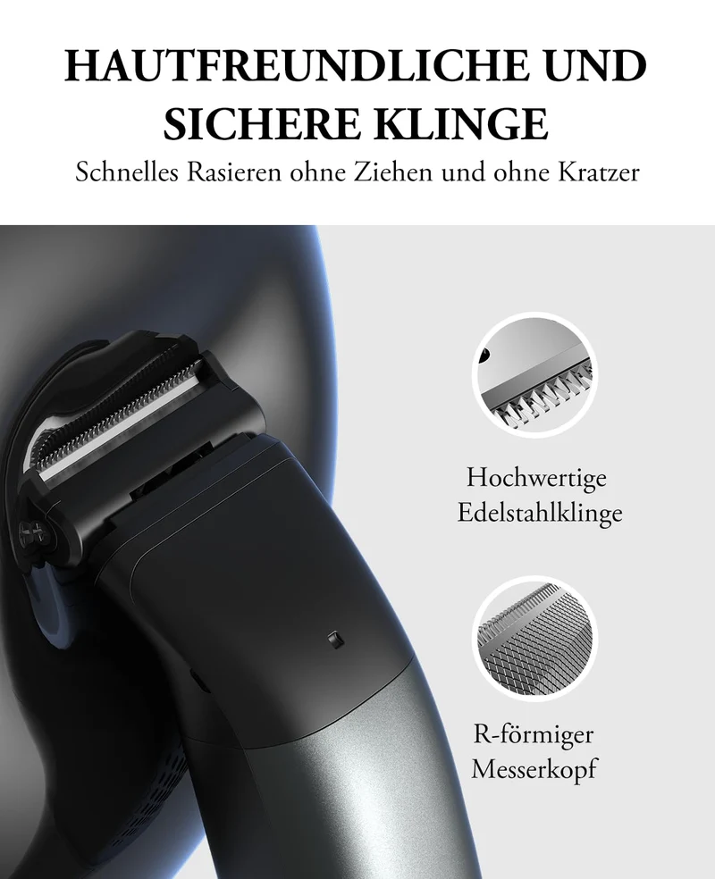 Intimrasierer Mann, kensen 2 in 1 Rasierer Herren Intimbereich Wasserdicht Körperrasierer Herren Typ-C Bodygroom Herren Nass Trocken Intim Rasierer Männer Beine Brust Achselhöhle Leiste Aufsteckkämme