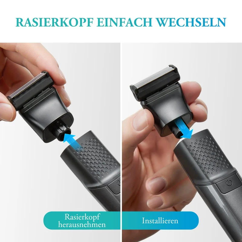 Intimrasierer Mann, kensen 2 in 1 Rasierer Herren Intimbereich Wasserdicht Körperrasierer Herren Typ-C Bodygroom Herren Nass Trocken Intim Rasierer Männer Beine Brust Achselhöhle Leiste Aufsteckkämme