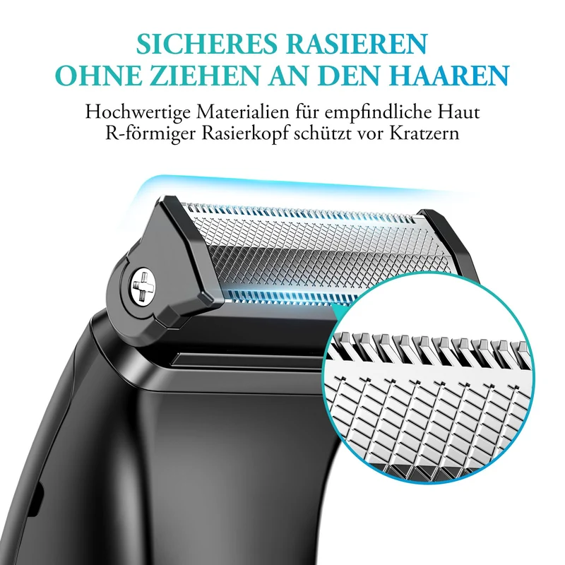 Intimrasierer Mann, kensen 2 in 1 Rasierer Herren Intimbereich Wasserdicht Körperrasierer Herren Typ-C Bodygroom Herren Nass Trocken Intim Rasierer Männer Beine Brust Achselhöhle Leiste Aufsteckkämme
