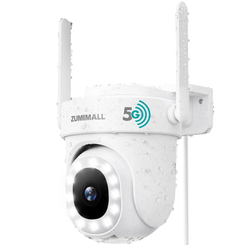 Überwachungskamera Aussen 5G/2,4GHz WLAN Kamera Überwachung aussen Kabelgebunden, 355°/90° PTZ, 24/7 Aufnahme,Nachtsicht,Cloud-Speicher,KI-Erkennung